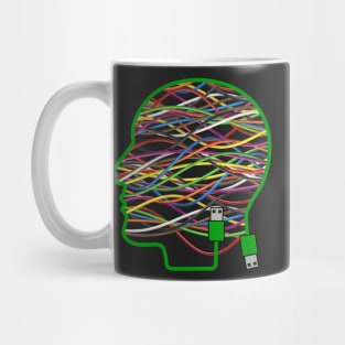 Wireman- Electrical Electronic Theme Human Head Shaped USB and Wire art Mug